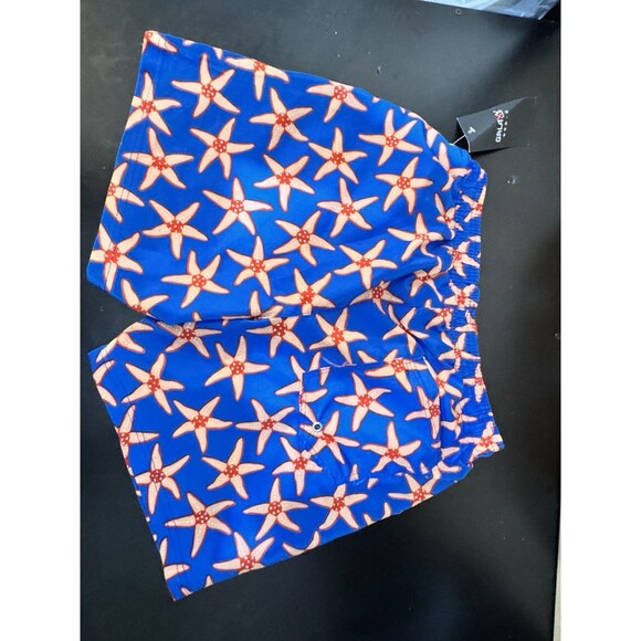 Galaxy by Harvic Men’s Swim Trunks M Blue Starfish Print Board Shorts New - Picture 4 of 4